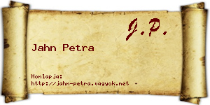Jahn Petra névjegykártya