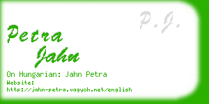 petra jahn business card